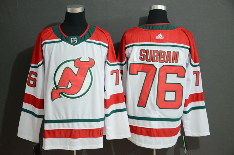 Men New Jersey Devils #76 Subban White Adidas Stitched NHL Jersey->new jersey devils->NHL Jersey